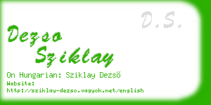 dezso sziklay business card